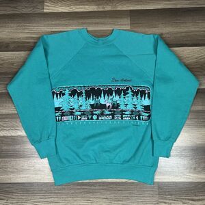 Vintage San Antonio Sweatshirt AOP Nature Animals Wrap Around Sz Large